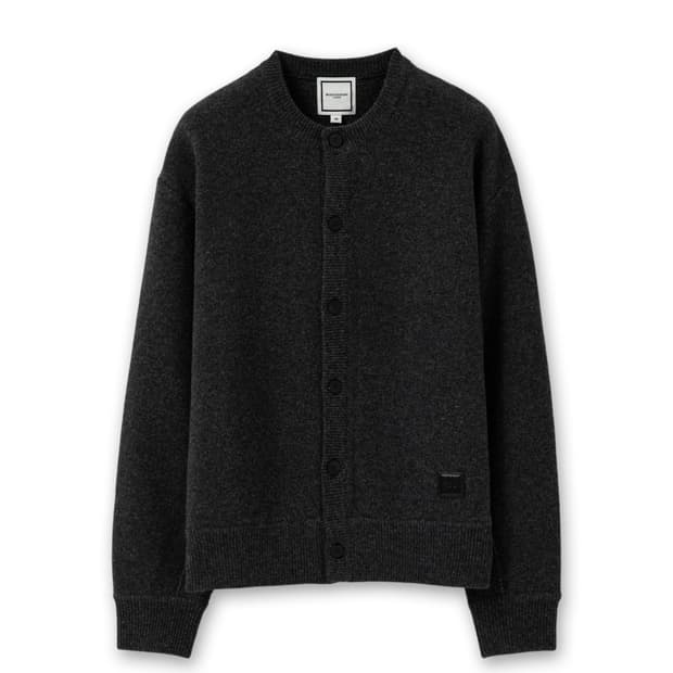 [구매] 우영미 / 24fw 크루넥 가디건 차콜 그레이 46, 48