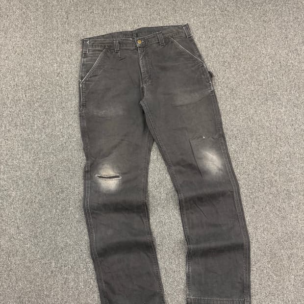 36)칼하트 빈티지 B324-BLK 릴렉스드 핏 싱글니 워크 팬츠 블랙