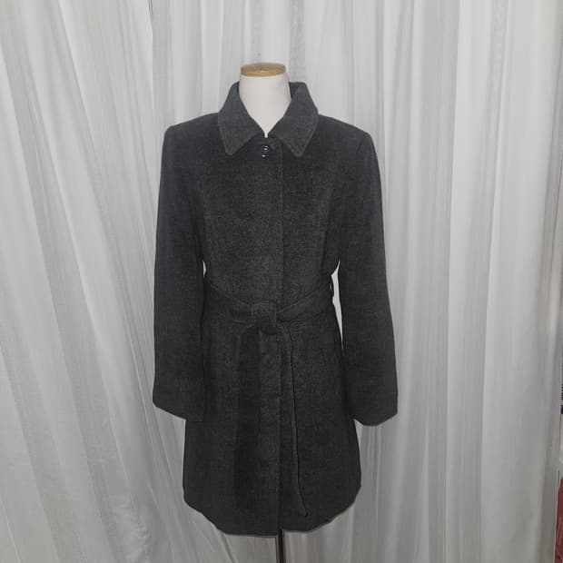 RGB  사와코 모리걸 히메 무채색 빈티지 앙고라 울  코트