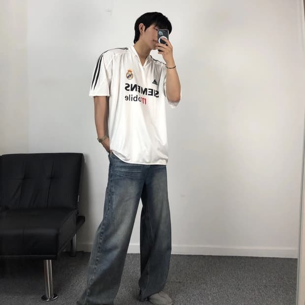 아디다스 정품 레알마드리드 반팔 져지 유니폼