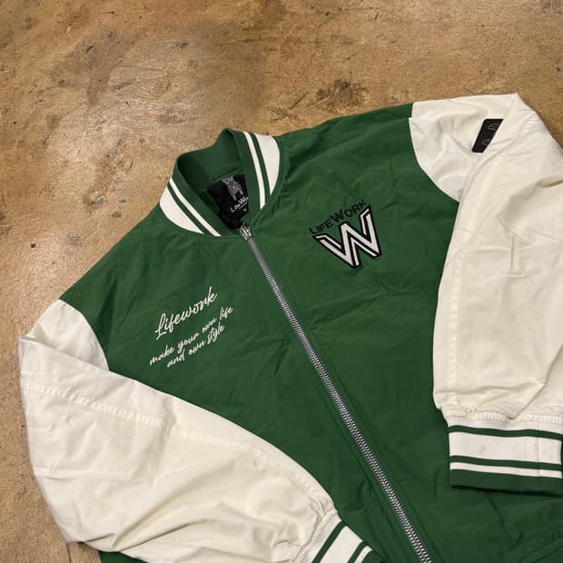 [정품/M] 라이프워크 그린 바시티 자켓 b8
