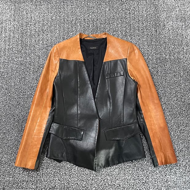빈티지9. VALENCIA 발렌시아 양가죽 자켓 배색 레더 라이더