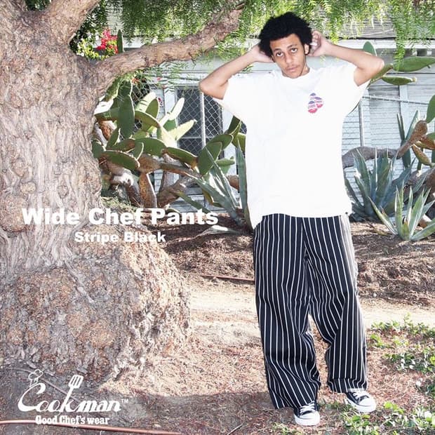 [L] Chef Pants - Stripe : black white