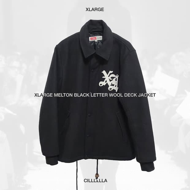 XLARGE엑스라지 멜톤 블랙레터 울 덱 자켓