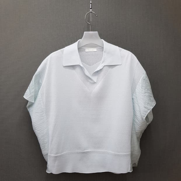 한섬 SJSJ 2024 텍스처 블록 조니 칼라 니트 F사이즈