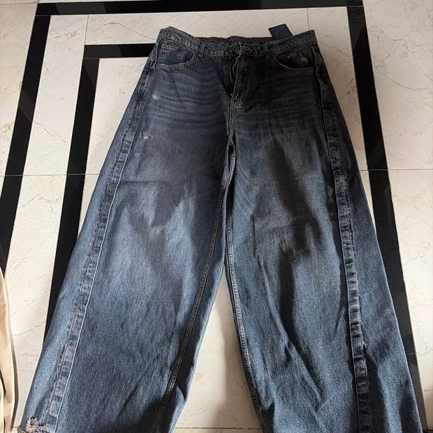 자라 와이드 데님 팬츠