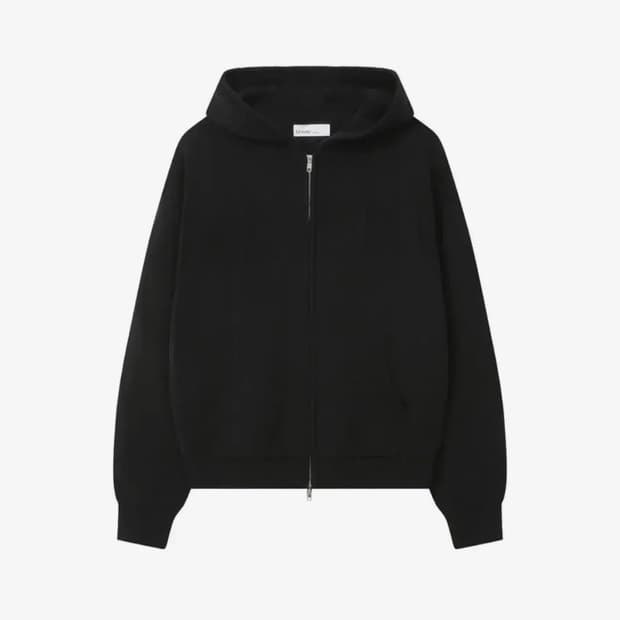 미세키서울 Logo knit hoodie zip-up BLACK 니트집업