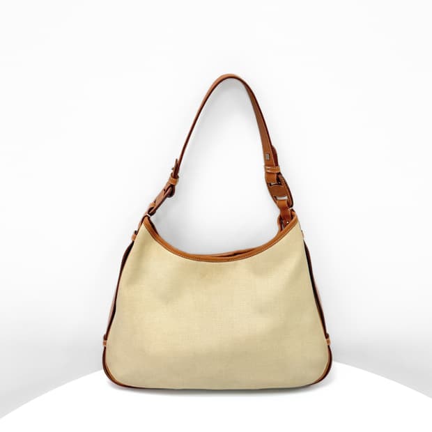 페라가모 간치니 캔버스 레더 호보백