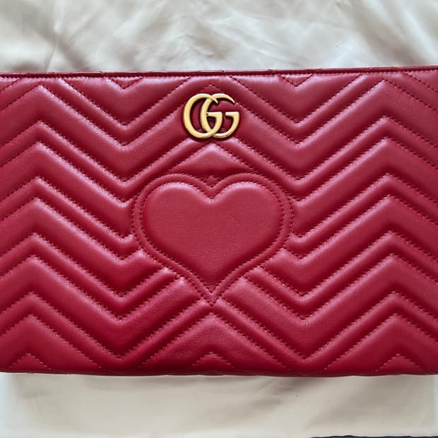 Gucci 마몬트 레드 레더 클러치백