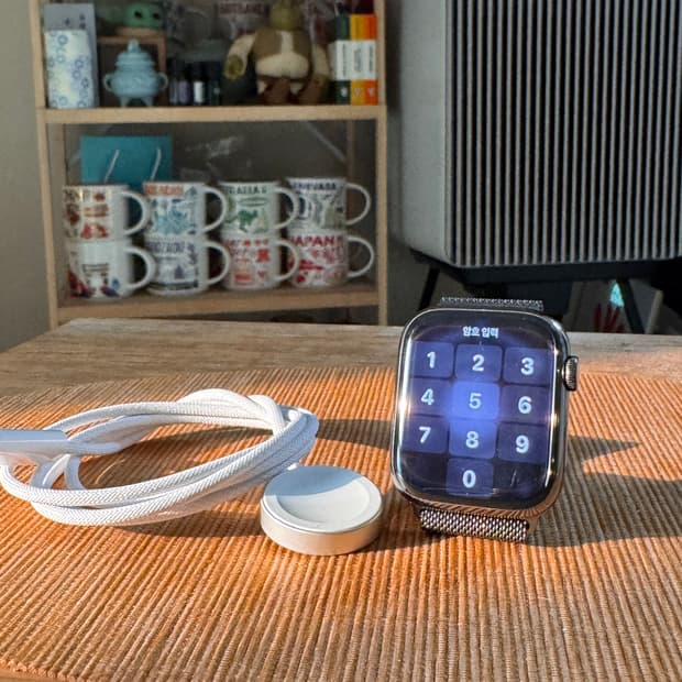 애플워치 7 셀룰러 스테인리스/스페이스그레이 45mm/밀레니즈루프