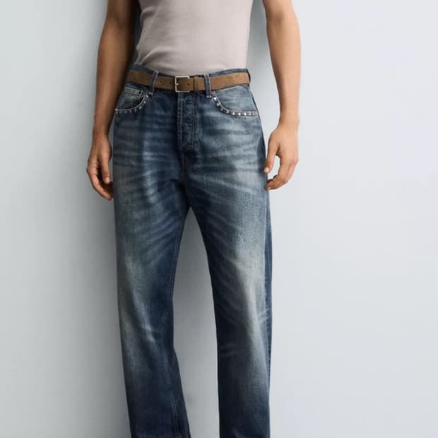 자라 스터드 세미 와이드 데님 32