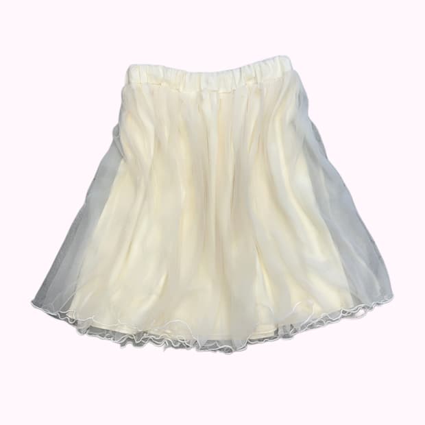 ivory lace layered skirt
