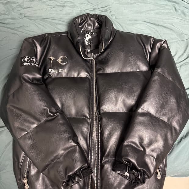 떠그클럽 레더 패딩 블랙 3