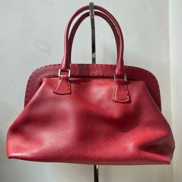 Marquesa Vintage Italian Red Leather Bag