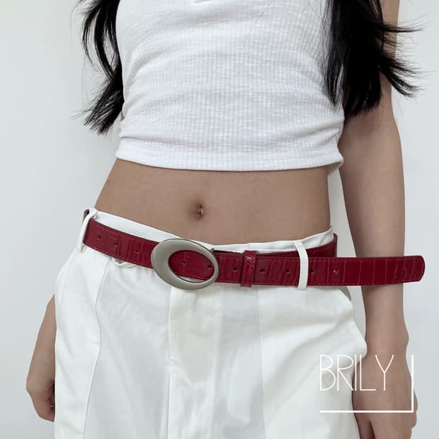 [Unisex] GOD 오클리 버클 크로커다일 파이톤 악어 가죽 벨트