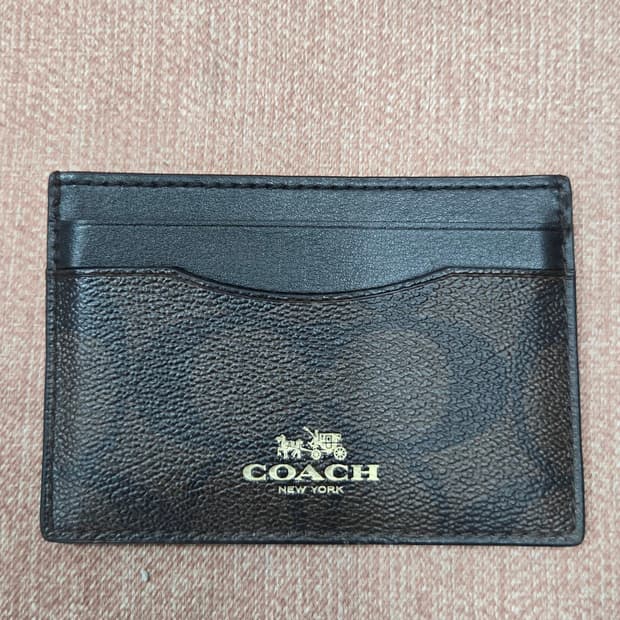 [제목] 정품 코치(COACH) 시그니처 슬림 카드지갑 (상태 최상)