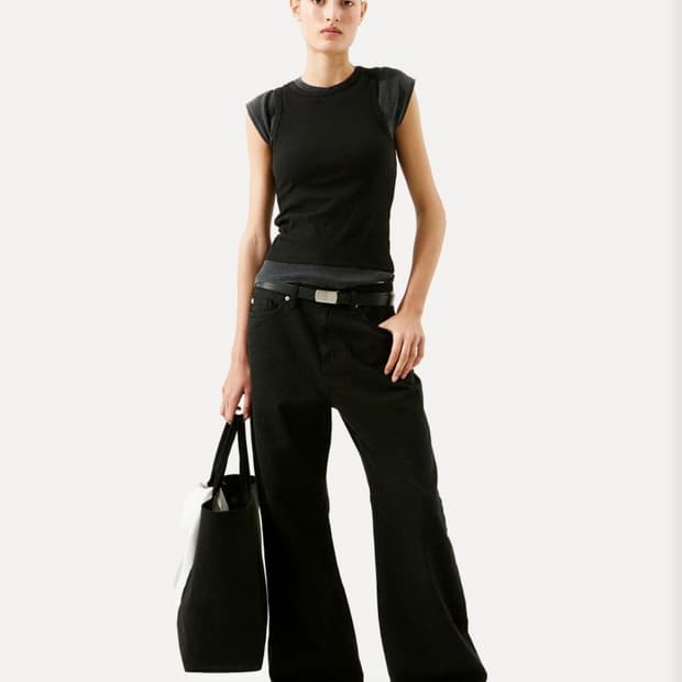 라벨아카이브 arlen wide bootcut jeans 블랙