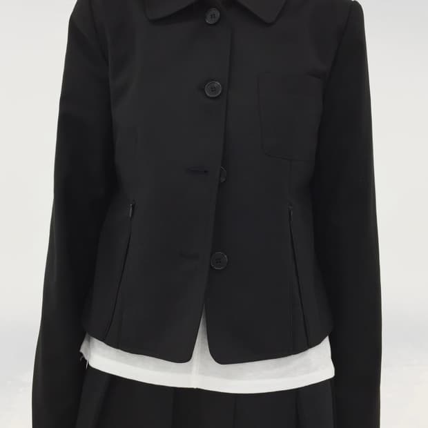 cropped slit jacket