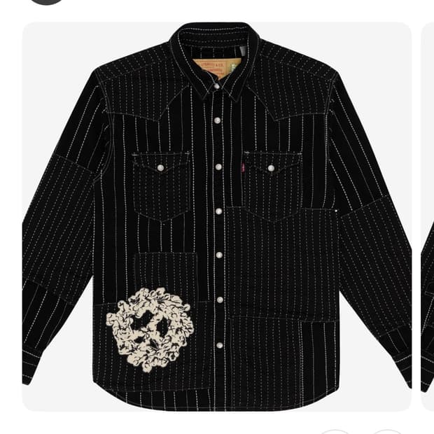 데님 티어스 피스 패치워크 웨스턴 셔츠 L사이즈