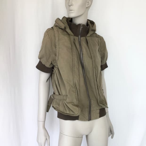 Khaki layered padded Jumper