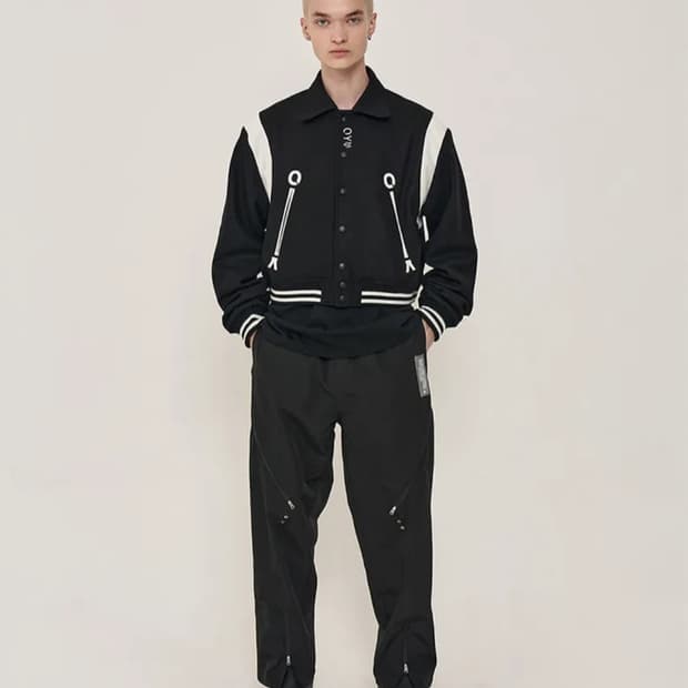 OY 오와이 메탈로고 바시티자켓 블랙