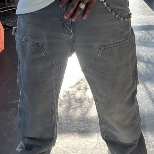 빈티지 칼하트 더블니 워크팬츠 그레이