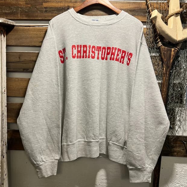 [XL]90's 챔피온 USA Made 세인트 크리스토퍼 멜란지 스웻셔츠