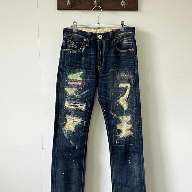 Levi’s 스티치 페인팅 데님 팬츠