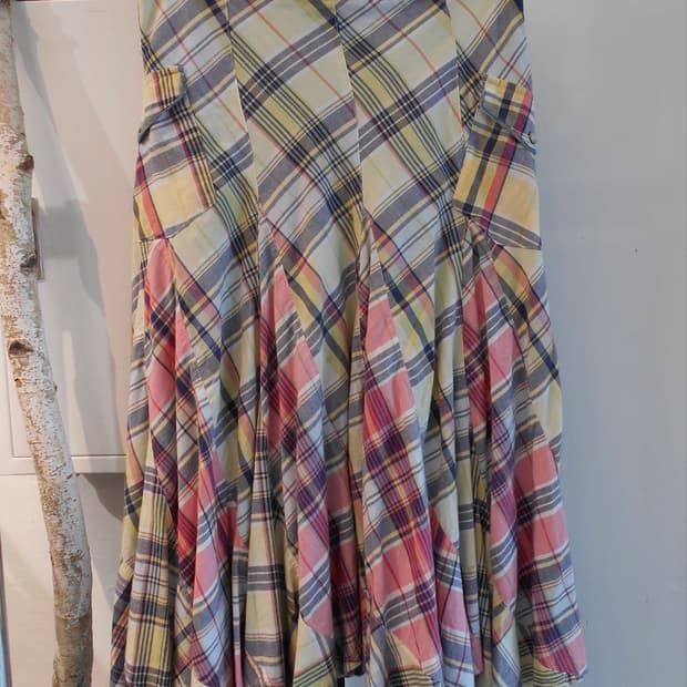 Ralph Lauren Madras Cargo Flared Skirt