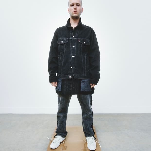 언더커버x리바이스 블랙워시 스웻 팬츠