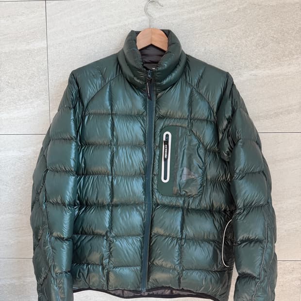 앤드원더 다이아몬드 스티치 다운자켓 L 그린