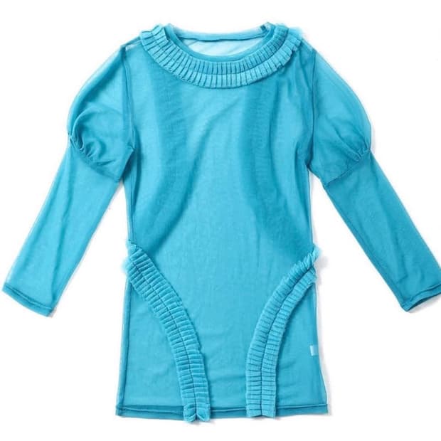 (구해요) 울리카상투스 플리츠탑 블루