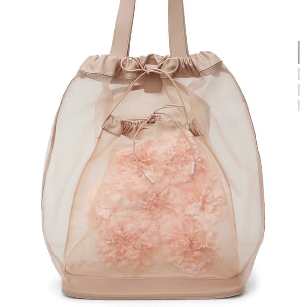 SIMONE ROCHA 베이지 카네이션 포켓 토트백