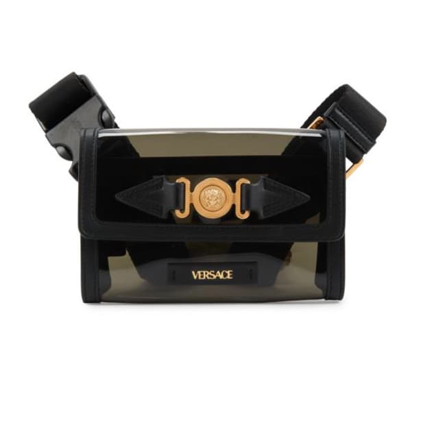 [정품] 베르사체 페이던트 메두사 금장 클리어 숄더백 