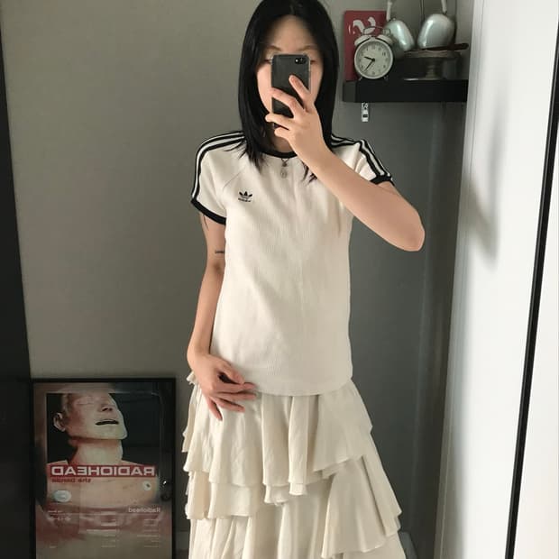 아디다스 트레포일 사이드라인 와플 반팔티
