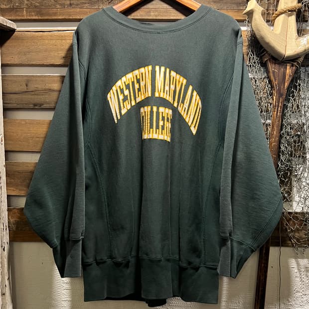 [XL]90's 챔피온 리버스위브 USA Made 빈티지 그린 스웻셔츠