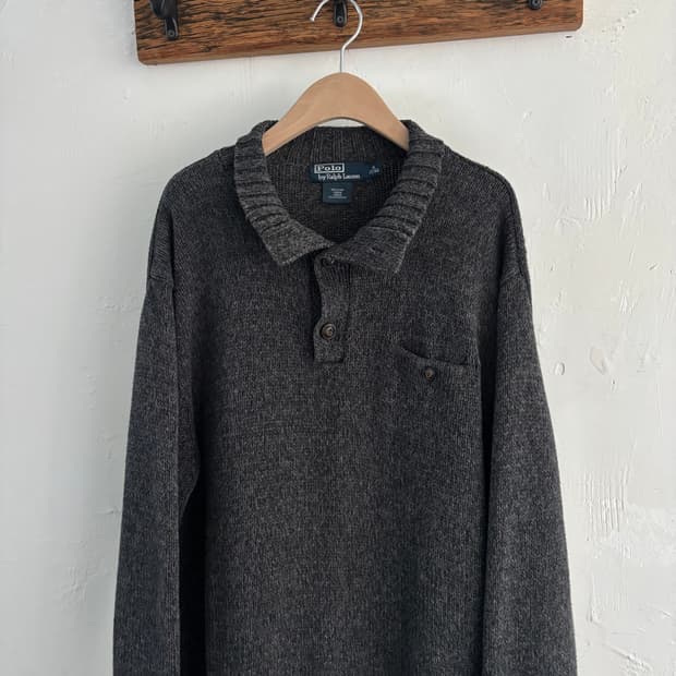 Polo 폴로 랄프로렌 차콜 하이넥 포켓 니트