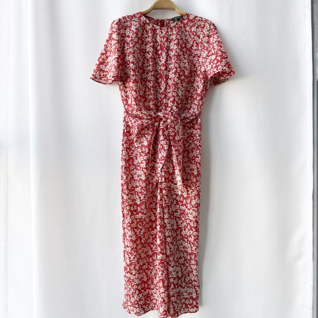 로렌 랄프로렌 플로럴 롱 원피스 레드 0사이즈