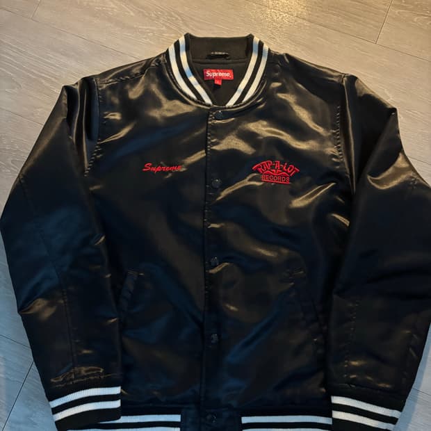 [L] 슈프림 x rap a lot 랩어랏 레코드 사틴 클럽 자켓