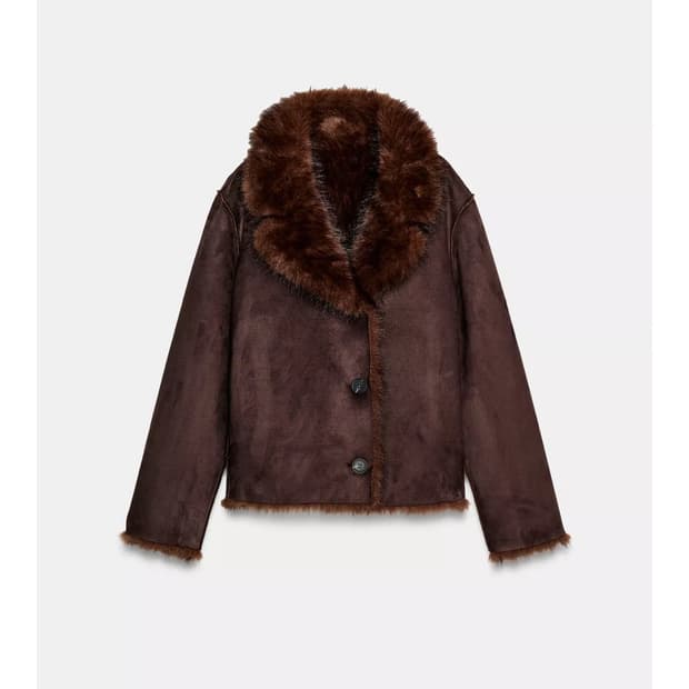 Zara 리버시블 더블 페이스드 퍼 점퍼