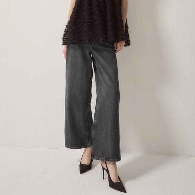 랑방컬렉션 24 워시드 와이드 데님 팬츠