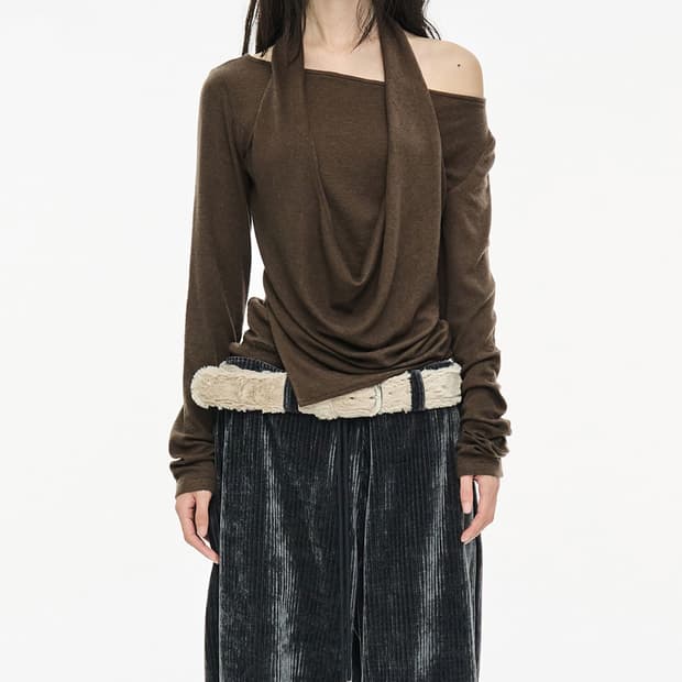 세릭 레이어드 탑 브라운 Layered Halter Top / Brown