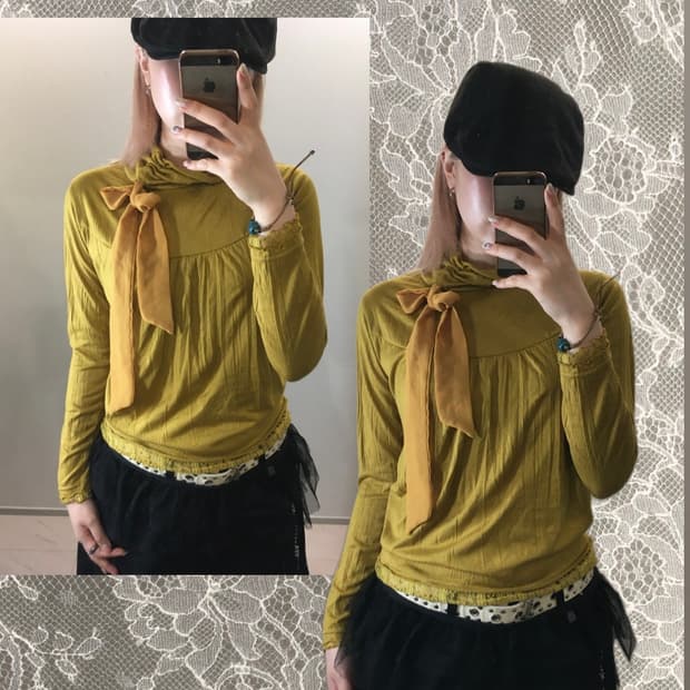 jpn vintage lace ribbon pullover t shirt