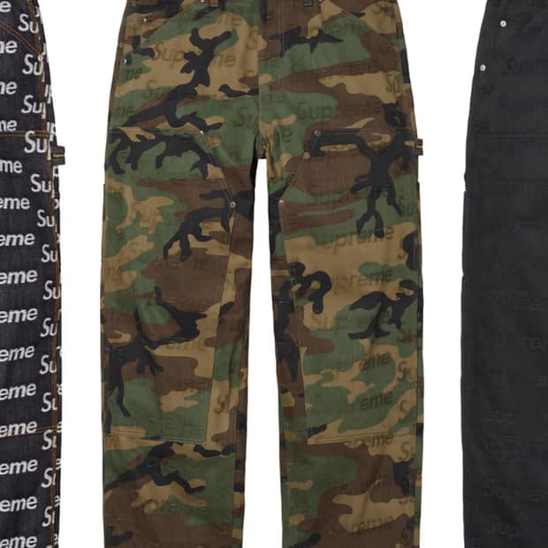 슈프림 25fw 자카드 카모 더블니 팬츠 30 > 32 교환원해용