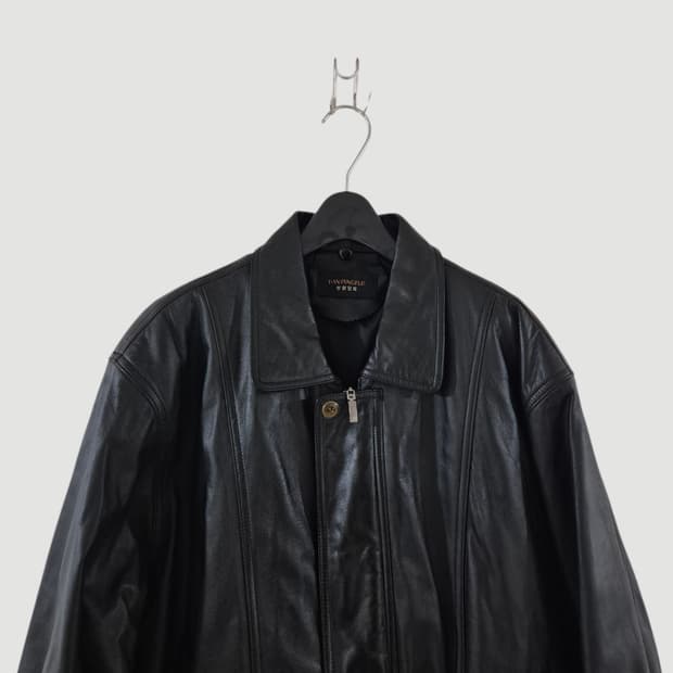 한양모피 빈티지 드럼다이드 가죽자켓