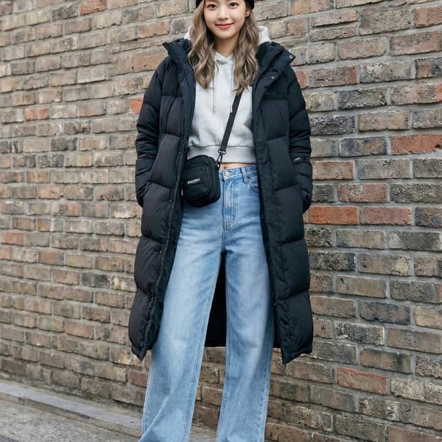 디스커버리 덕다운 롱패딩 블랙_90