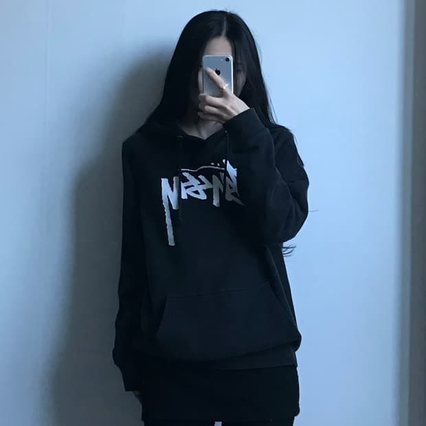 스투시 빅로고 블랙 후드티