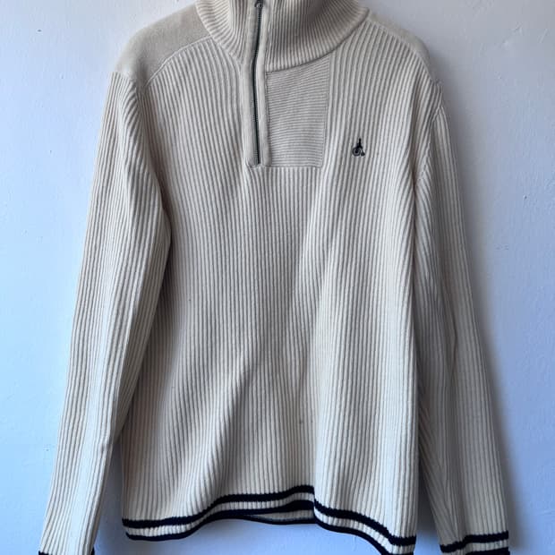 빈폴 남성 터틀넥 반집업니트
