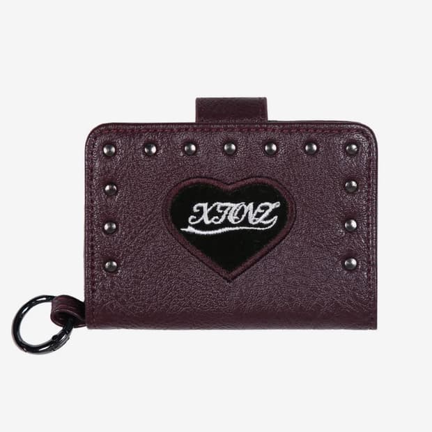 엑스톤즈 XTA074 하트 로고 PU 카드지갑 (WINE)