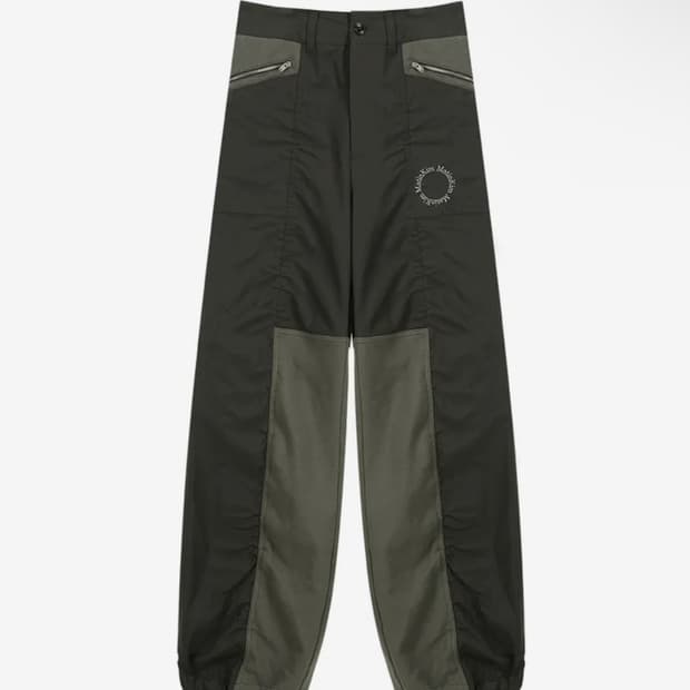 마뗑킴 TERRY MIXED NYLON PANTS 카키 바지